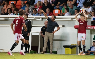 Miki Lladó, en el partit d'ahir contra el Nàstic | Roger Benet